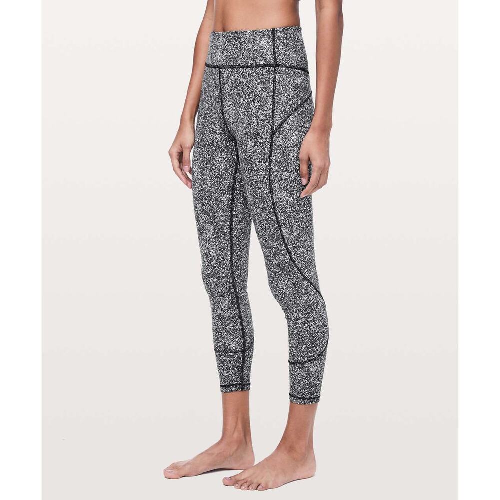 LULULEMON In Movement Tight Crop Pants Everlux Diffuse Starlight Black Size 12